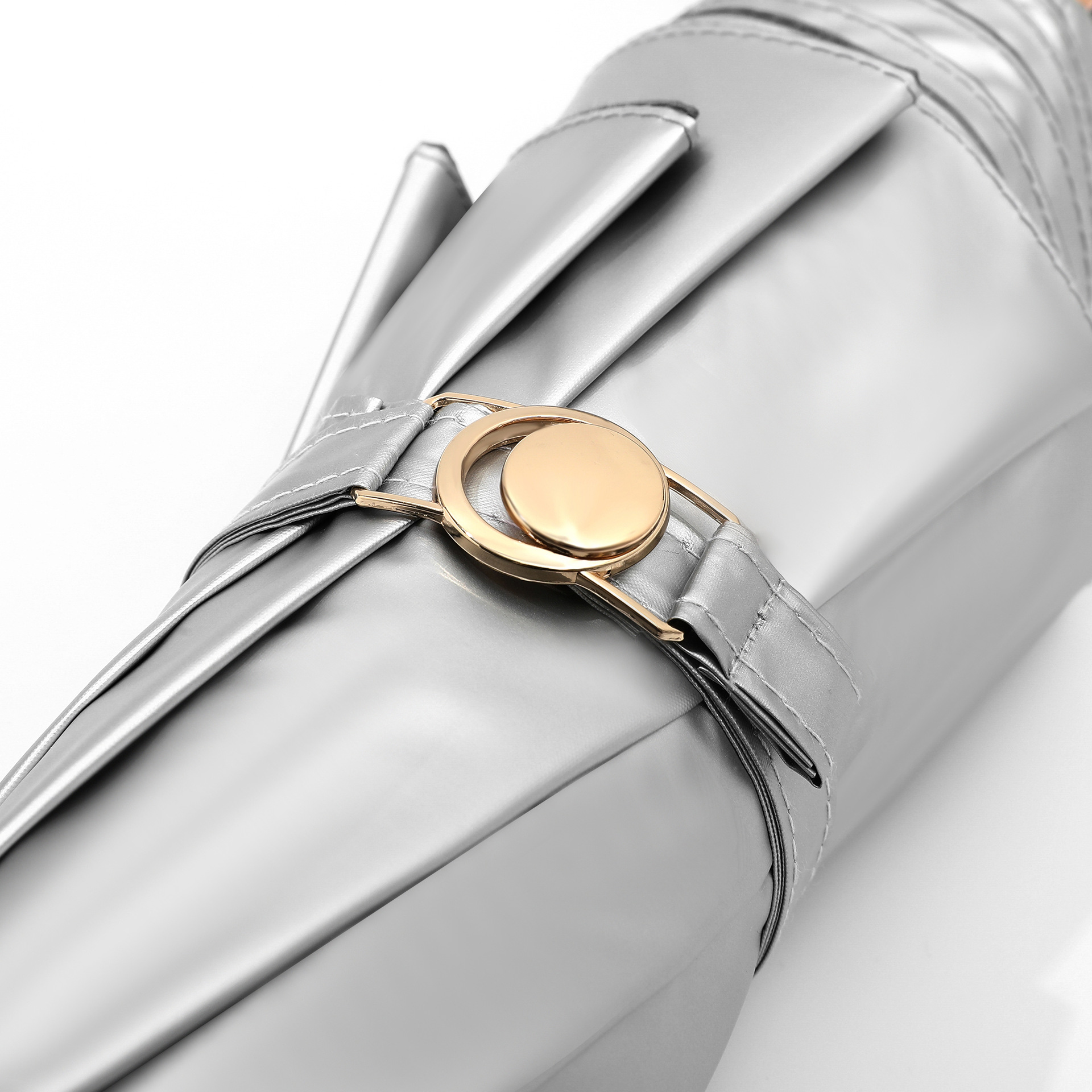 Sombrilla triple plegable de doble capa de plata de titanio, protección solar fuerte, protección UV, sombrilla plegable de doble uso para lluvia y sol, sombrilla de alto valor