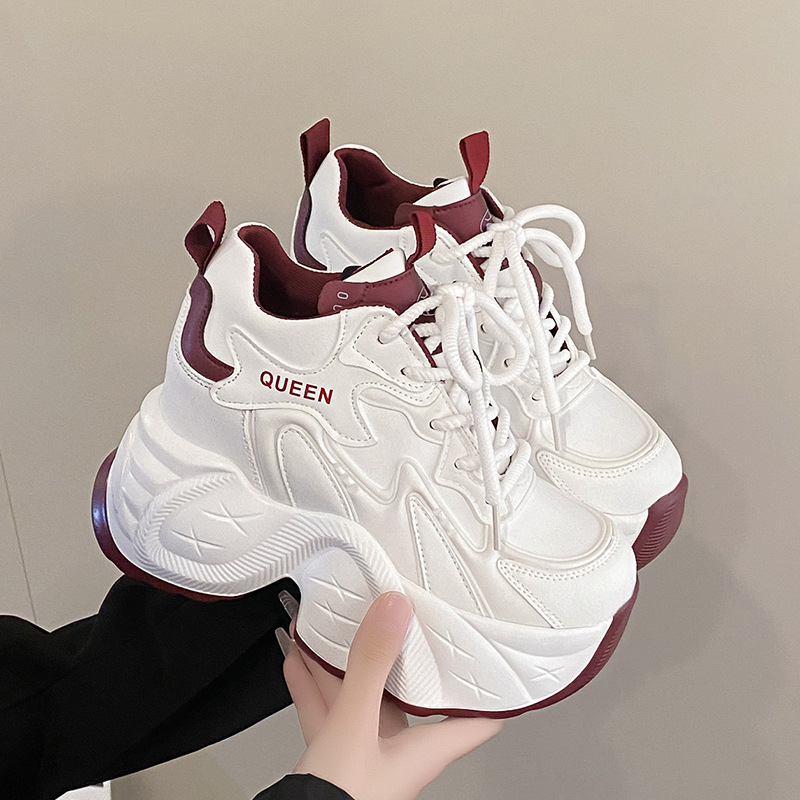 High color value muffin thick-soled torre shoes women's 2025 spring new 10cm height increase casual sports shoes