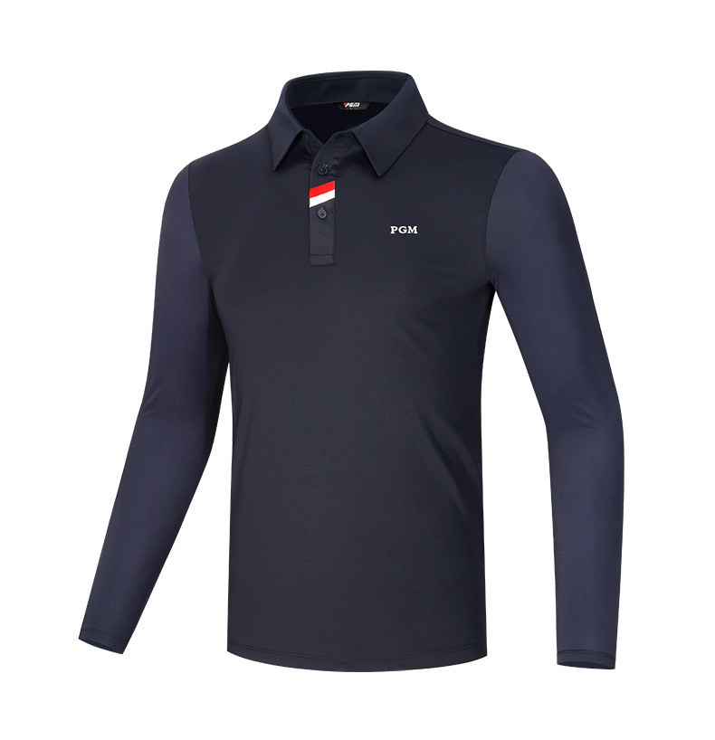 Áo thun golf nam dài tay cổ tròn vải thể thao co giãn — YF414-màu đỏ, YF414-màu xanh hải quân, YF414-màu trắng, YF414-màu xanh nhạt chi tiết 16