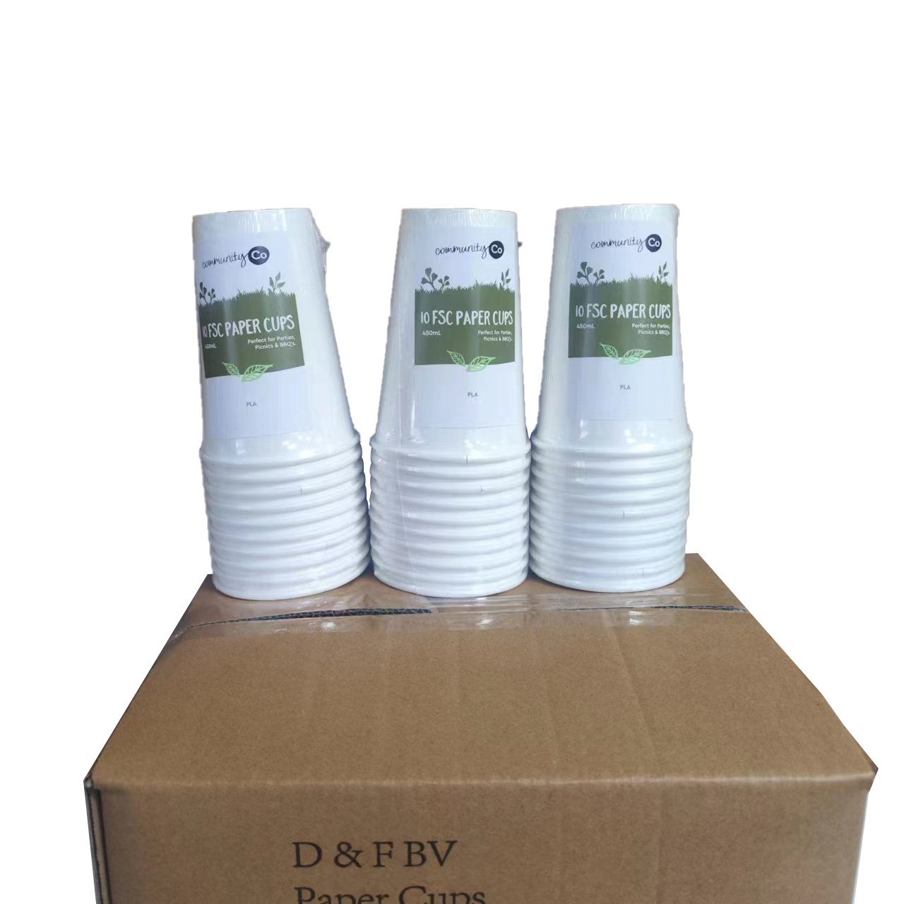 Taza de papel desechable de agua potable supermercado comercial taza de papel desechable sin tapa Exclusivo transfronterizo para taza de Papel súper engrosada comercial