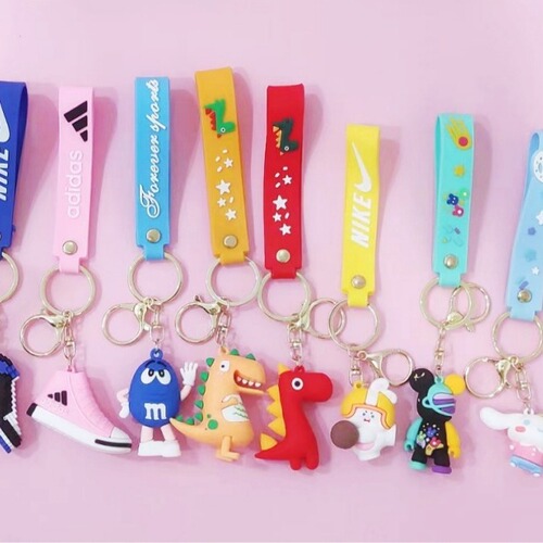 Wholesale QR Code Scanning Small Gift Cartoon 3D Keychain for Student Class Gift Awards Creative Silicone Strap