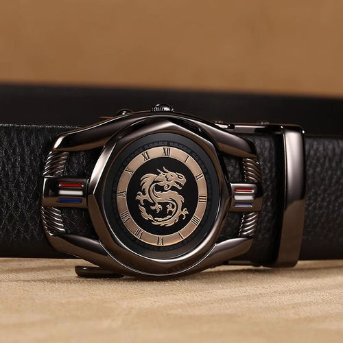 Cross-border agency Manbang men's belt classic automatic buckle dial buckle head layer fall pattern crocodile pattern belt body pants belt 
