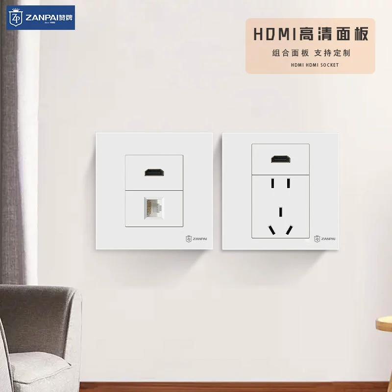Панель HDMI 2.0 для Type 86 Dark Insert, компьютер мультимедиа, 4K HD видео, HDMI настенный разъем