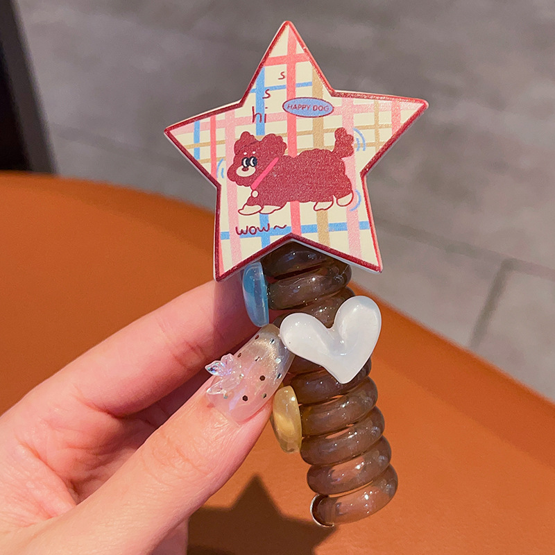 Línea telefónica trenzada transfronteriza, anillo para el cabello, perla, cabello trenzado recto, artefacto femenino, cola de caballo alta, burbuja, cabello trenzado, cuerda, accesorios para el cabello