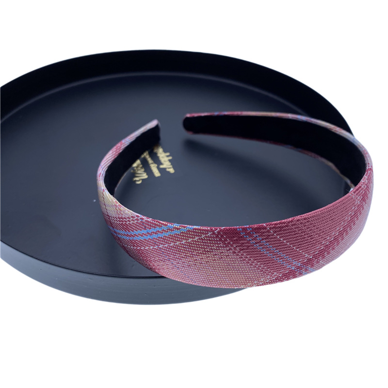 Tela de estilo coreano Plaid parche de cuero ensanchado diadema hebilla de cabeza dos yuanes tienda accesorios para el cabello accesorios para la cabeza SUMINISTRO DE puesto