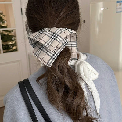 Plaid Square Scarf Large Intestine: Saç üçün rezinlər