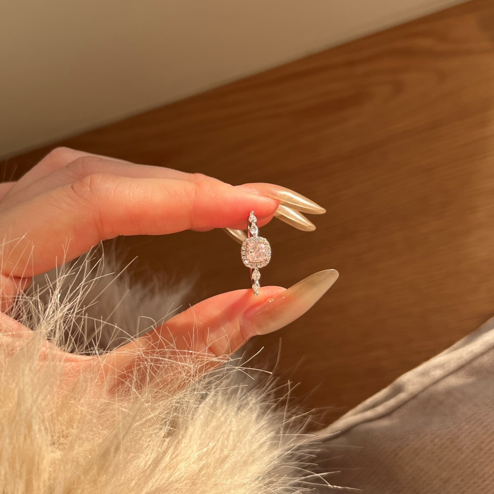 New Cube Sugar Layered Silver Ring Women - 6