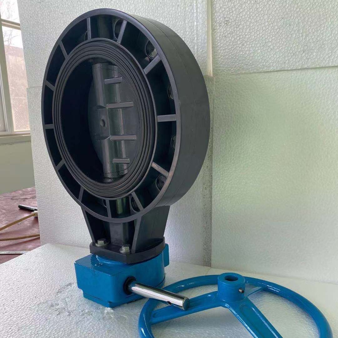 塑料法兰蝶阀 手轮操作 EPDM阀座 UPVC阀门 制药船舶行业用