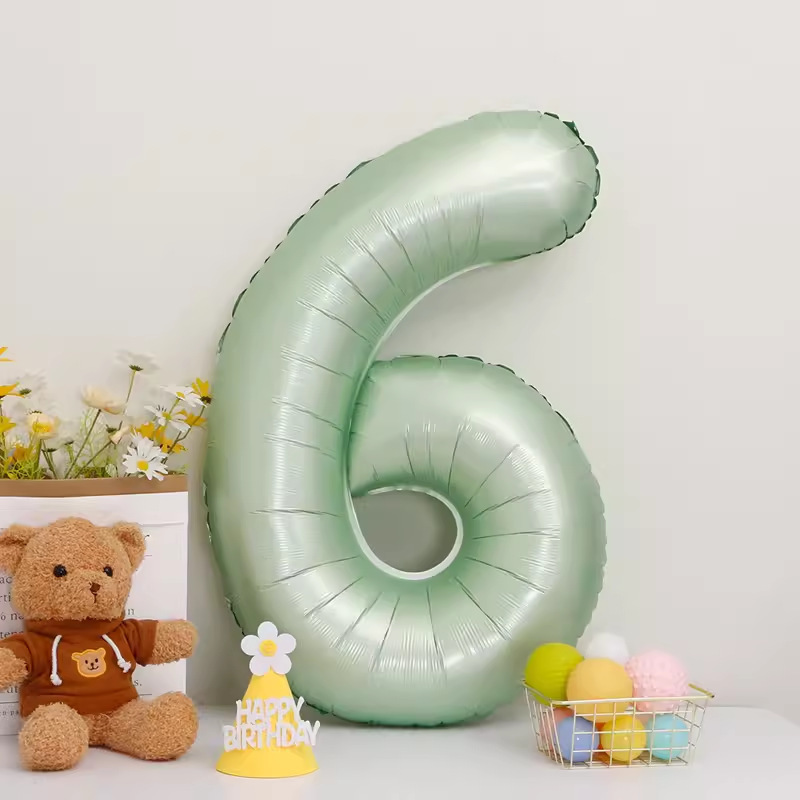 40inch アルミフィルムデジタルバルーン ベビーブルーピンク 女の子の誕生日シーンの装飾 ベビー123歳の誕生日の装飾|undefined