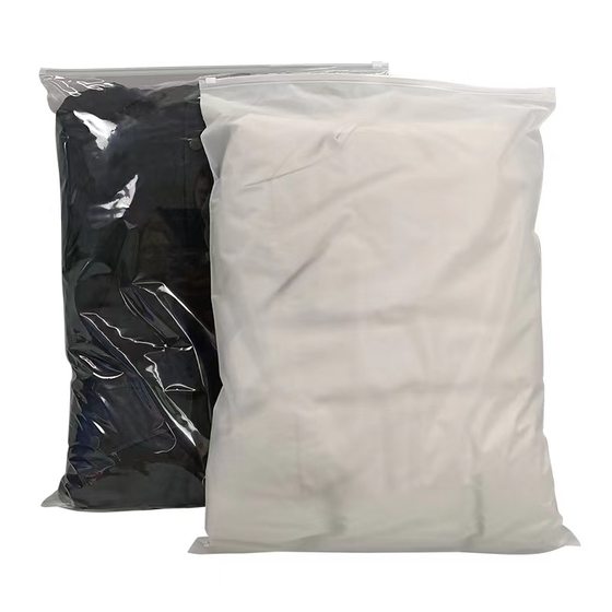 Big Size Frosted Zipper Bag Transparent Frosted Zipper Bag 55x 70 Garment Zipper Bag Wholesale Curtain Packaging Bag
