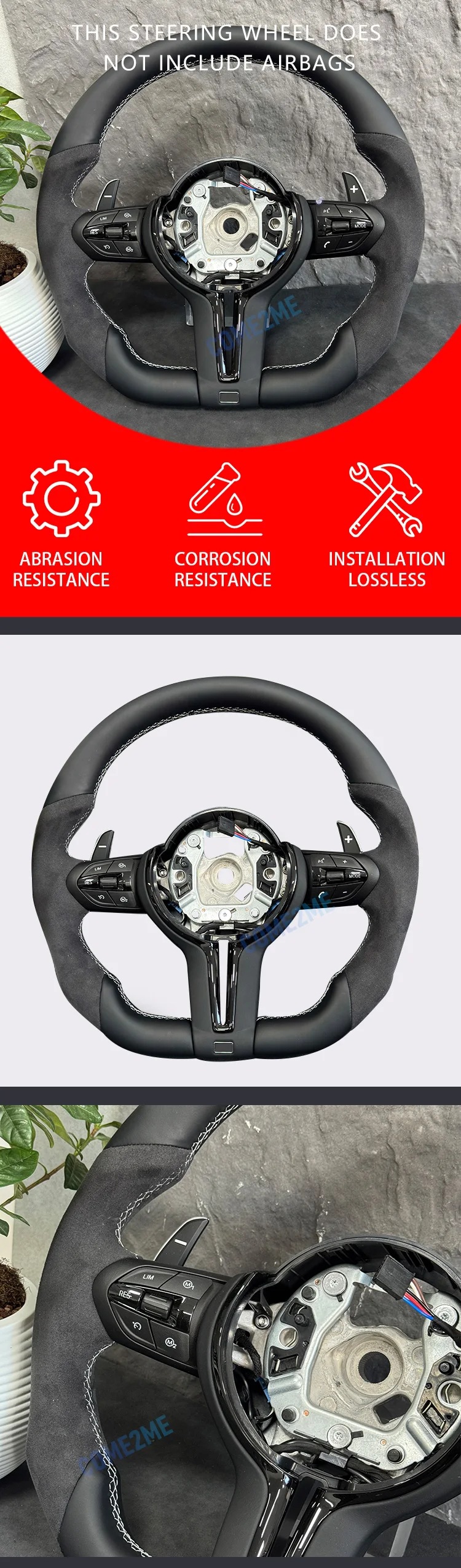 Suitable for BMW F30 F10 F31 F20 leather sports steering wheel M2M3
