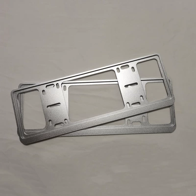 Car Blue License Plate Double-Layer Track License Plate Frame Green License Plate Frame Anti-Theft License Plate Frame Car License Plate Holder Frame (License plate holder/license plate holder) - ordinary-double-layer-blue-brand-silver