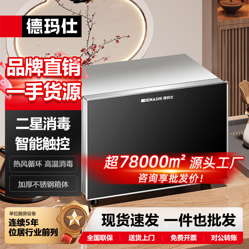 Demax Commercial Two-Star Tea Set and Cup Sterilization Cabinet for Office and Home Use, Small Desktop High-Temperature Sterilization Cupboard