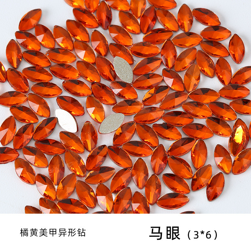 オレンジ色の異形ドリルの美甲ドリルのアクセサリーの卸売りは浦江工場の水ドリルの愛の水滴の馬の目のガラスのドリルを混ぜます。|undefined