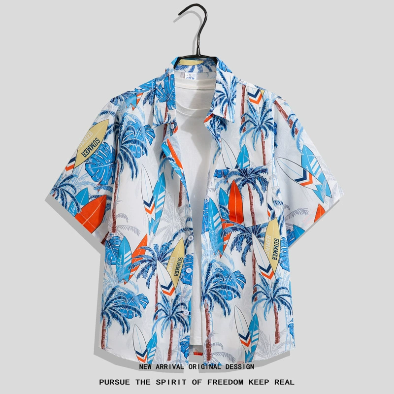 Рубашка Summer oversize хип‑хоп короткий рукав, унисекс, свободный крой (размеры до 4XL)