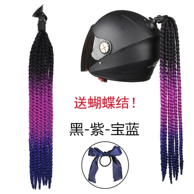 Wig Dreadlock Helmet Decoration — Motosiklet dəbilqələri - black-purple-sapphire-bullet-plus-black-butterfly