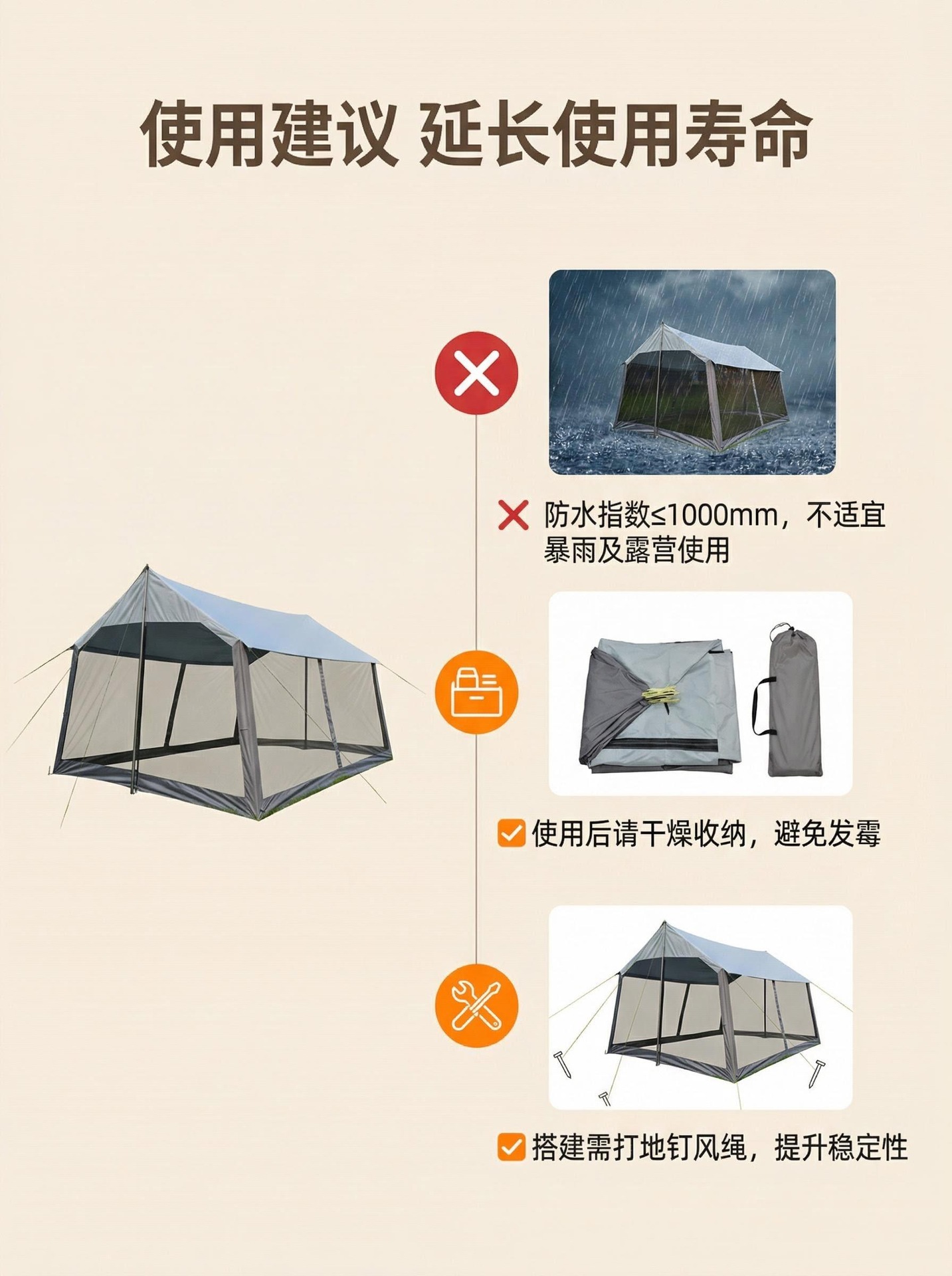 Multifunctional Canopy Mesh Tent for Outdoor Camping, 10-Person Canopy Tent with Mesh, Can Be Used with a Hammock
