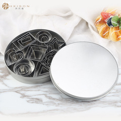 Stainless steel cookie mold 24-piece set Creative geometric cookie molds heart and star cake ring