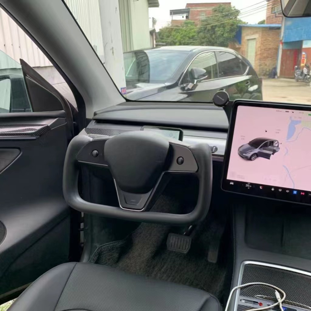 Aplicable a Tesla yugo volante fábrica modificado modelo 3/Y fábrica directa de fibra de carbono placa de aviones