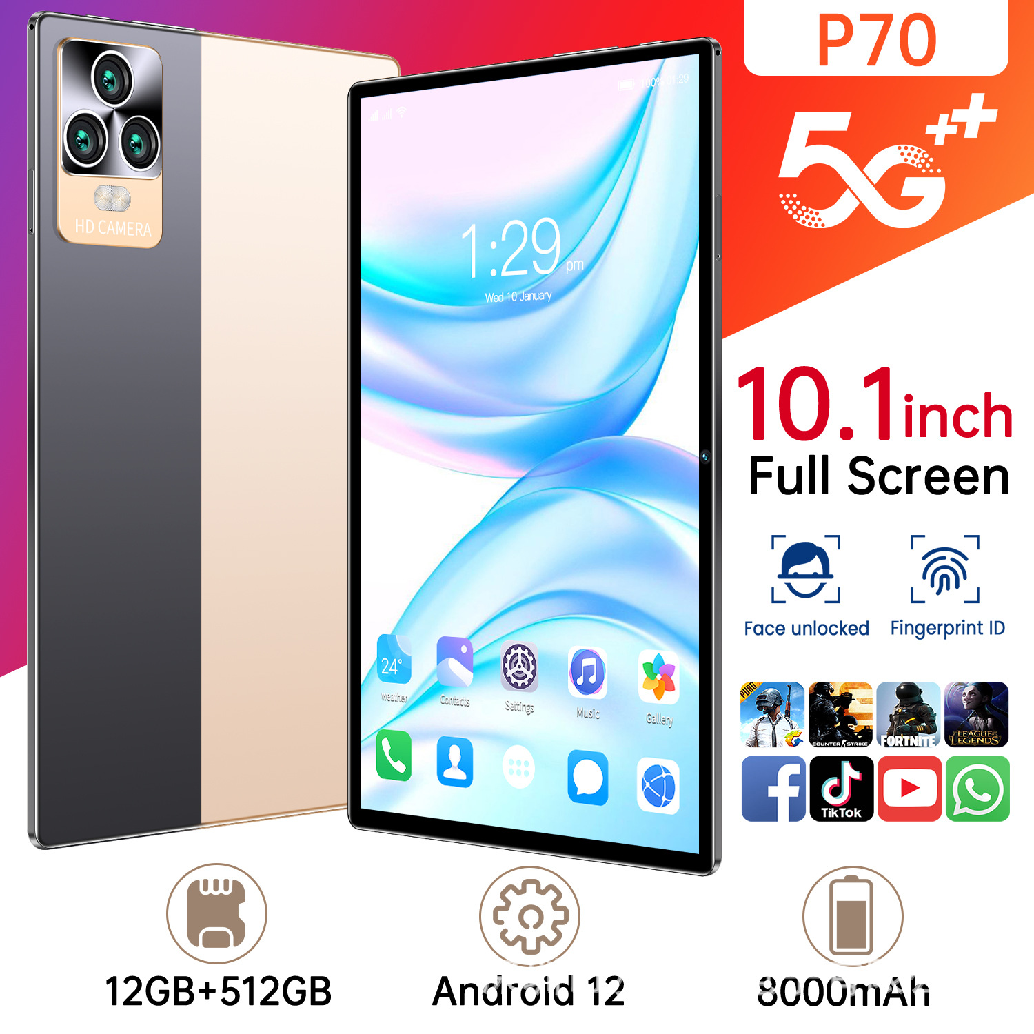 Cross-border factory direct supply tablet PC wholesale 10.1-inch 4+32G Android Education High-equipped 4G 8-core learning machine