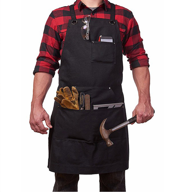 厂家直供亚马逊帆布围裙 工作围裙 工具围裙