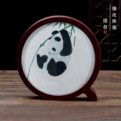 蜀锦工艺成都特色摆件熊猫非遗摆台中国风礼品伴手礼送老外