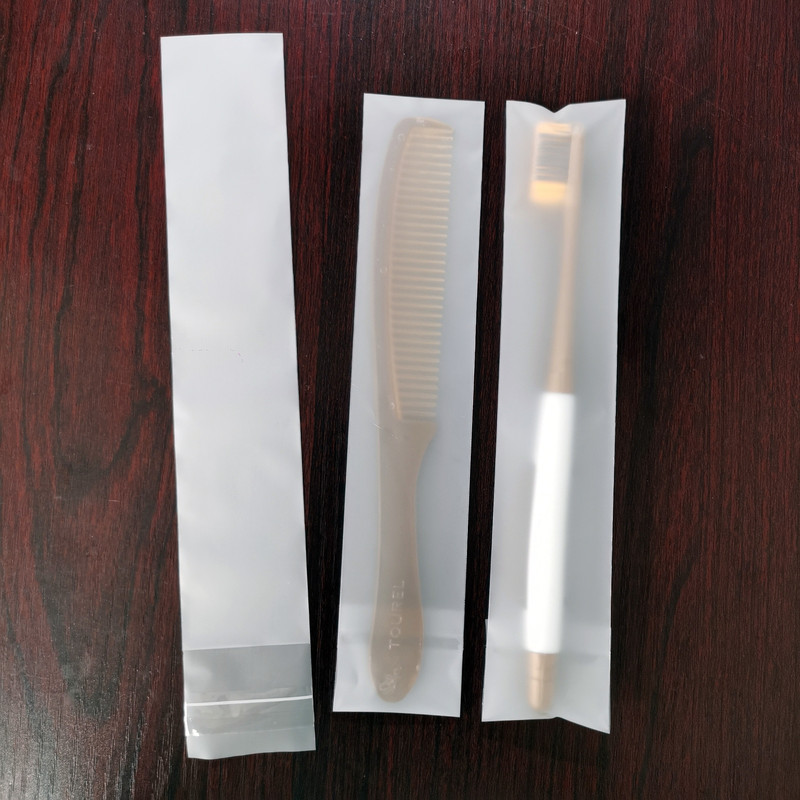 Hotel Disposable Comb Packaging Bag Toothbrush Razor Soft Film Bag Cpe Frosted Translucent Self-Adhesive Bag 4*20
