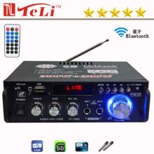 跨境外贸迷你BT-298A蓝牙U盘收音12v/220v交直流车载家用功放机