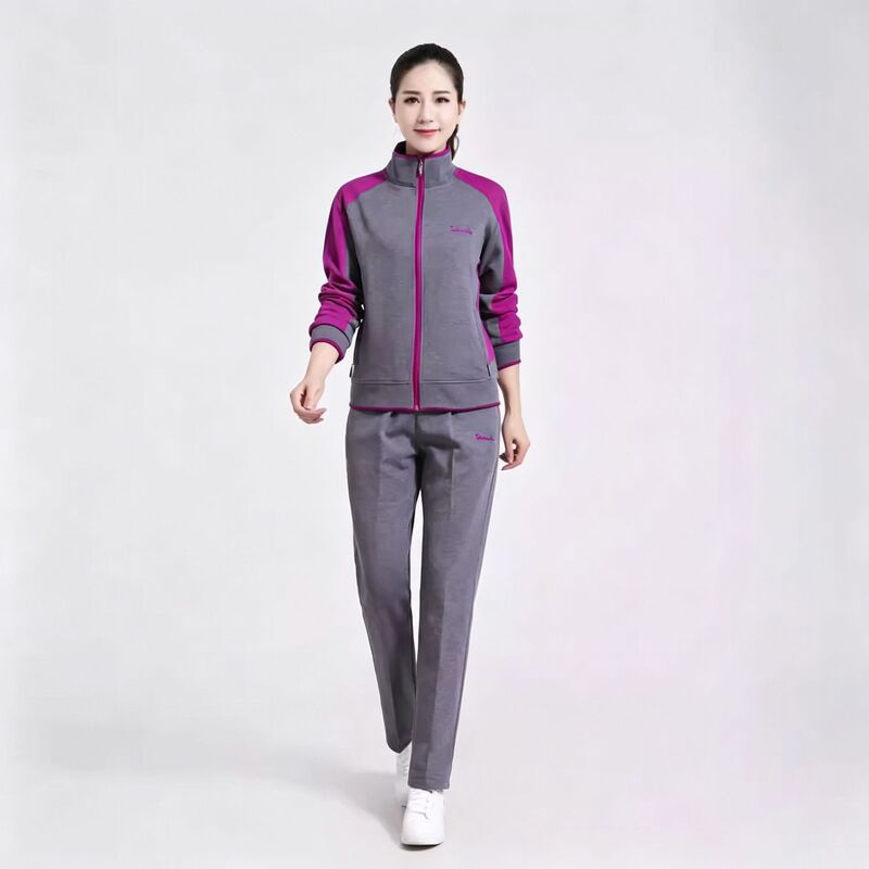 Spring and Autumn New Sports suit Women's Casual Two-piece Set Middle-aged and Elderly Fashion plus size Sportswear for Mother Spring and Autumn New Sports suit Women's Casual Two-piece Set Middle-aged and Elderly Fashion plus size Sportswear for Mother