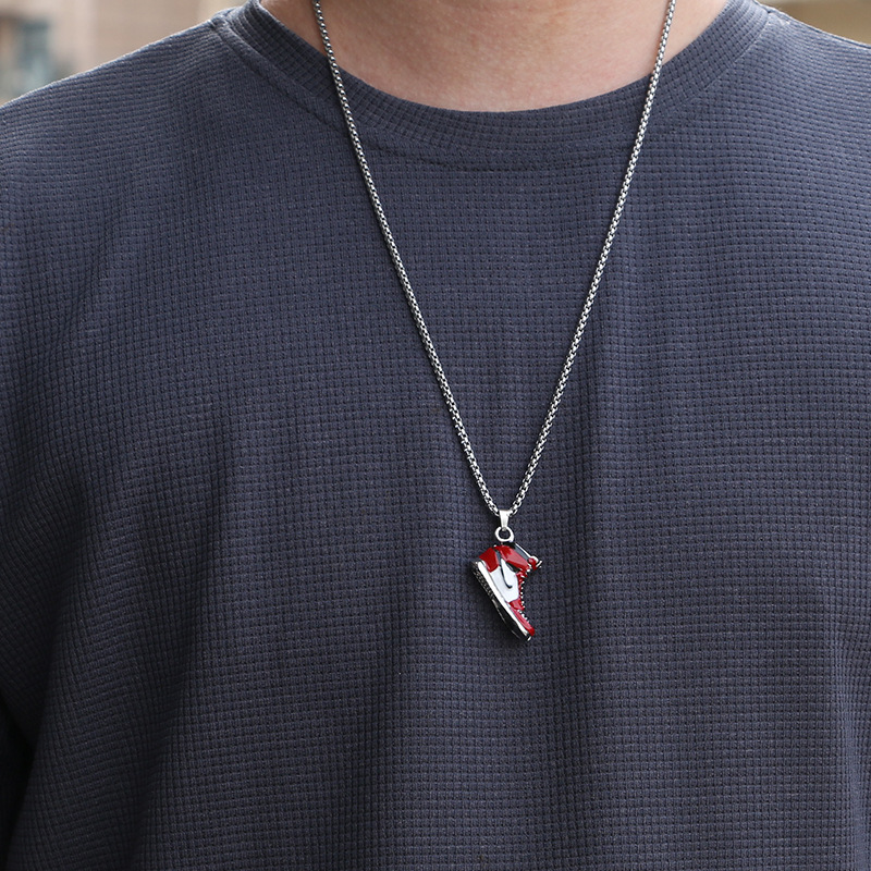 Retro Shoe Stainless Steel Alloy Menu0027S Pendant Necklace 1 Piece
