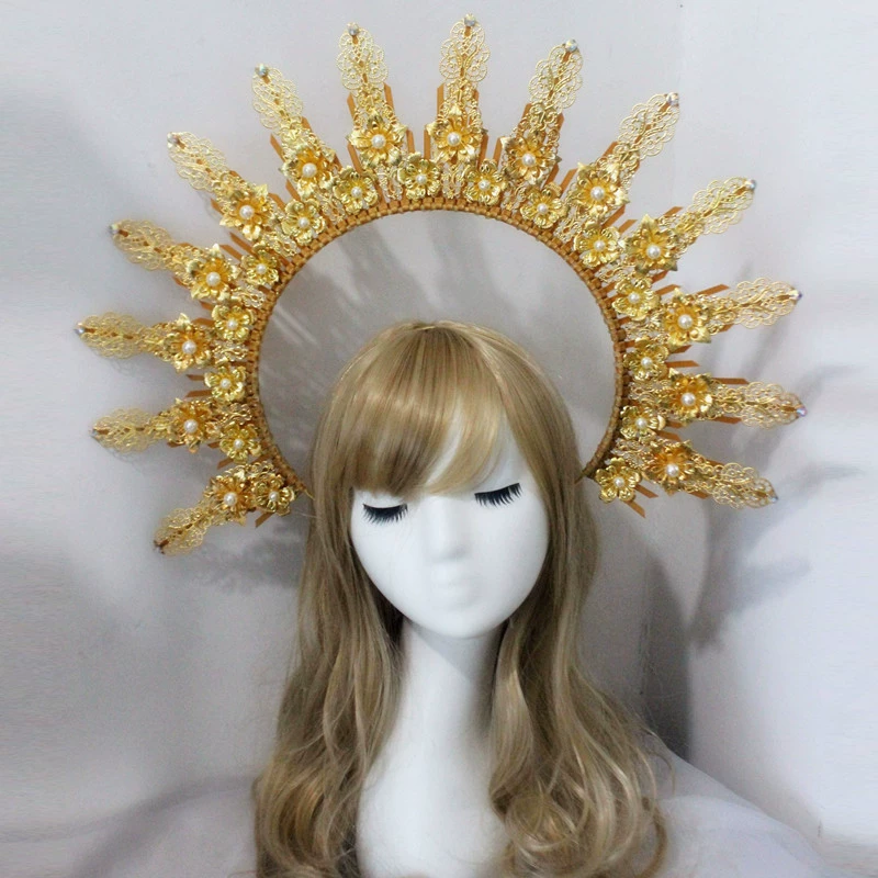 Набор материалов для коронок — ручной сборка Diy Lolita готический ободок, 21 см, электропокрытые аксессуары