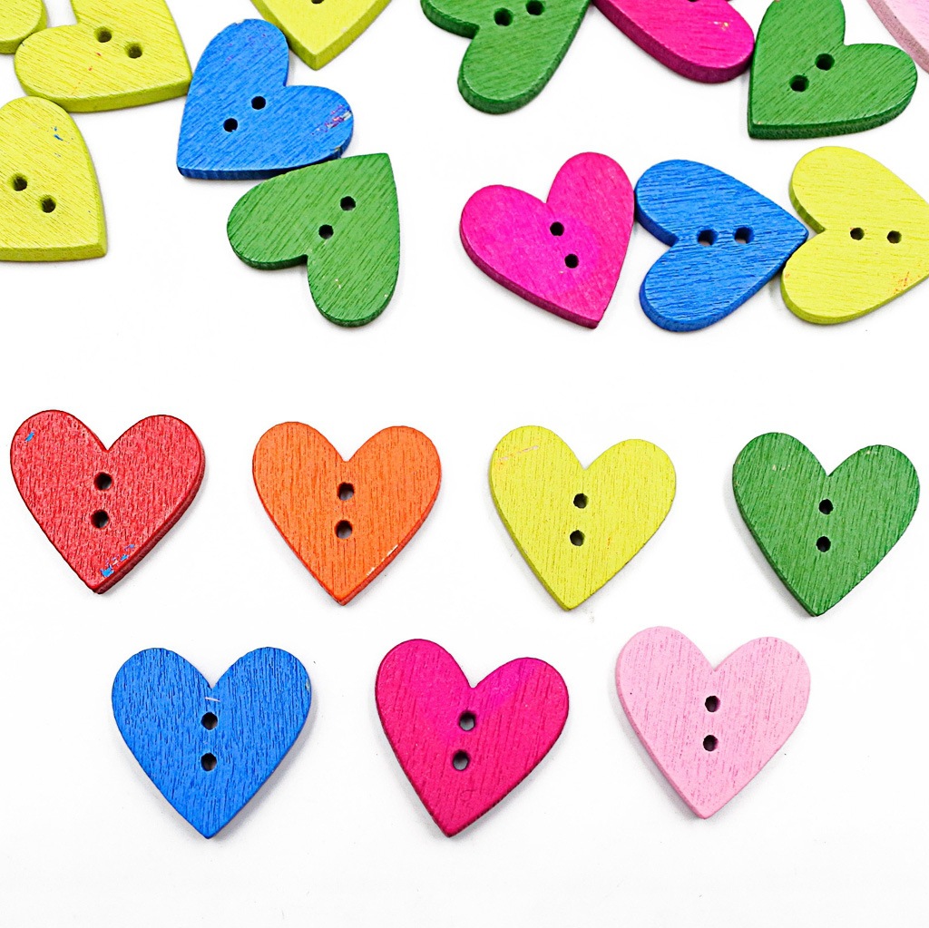 7 corazones de colores 18*19mm