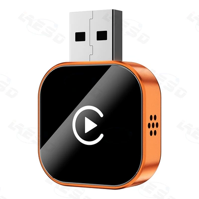 Cross-Border Carplay Box Wired Simsiz CarPlay və Android Auto - q1as-orange-white-label-metal-glass-wireless-carplay-plus-android-auto-2-in-1-only-suitable-for-overseas-systems