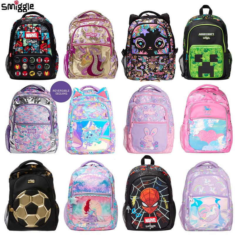 Mochila escolar australiana smiggle Mochila escolar para estudiantes de primaria y secundaria Mochila para exteriores de gran capacidad para niños y niñas Genuino