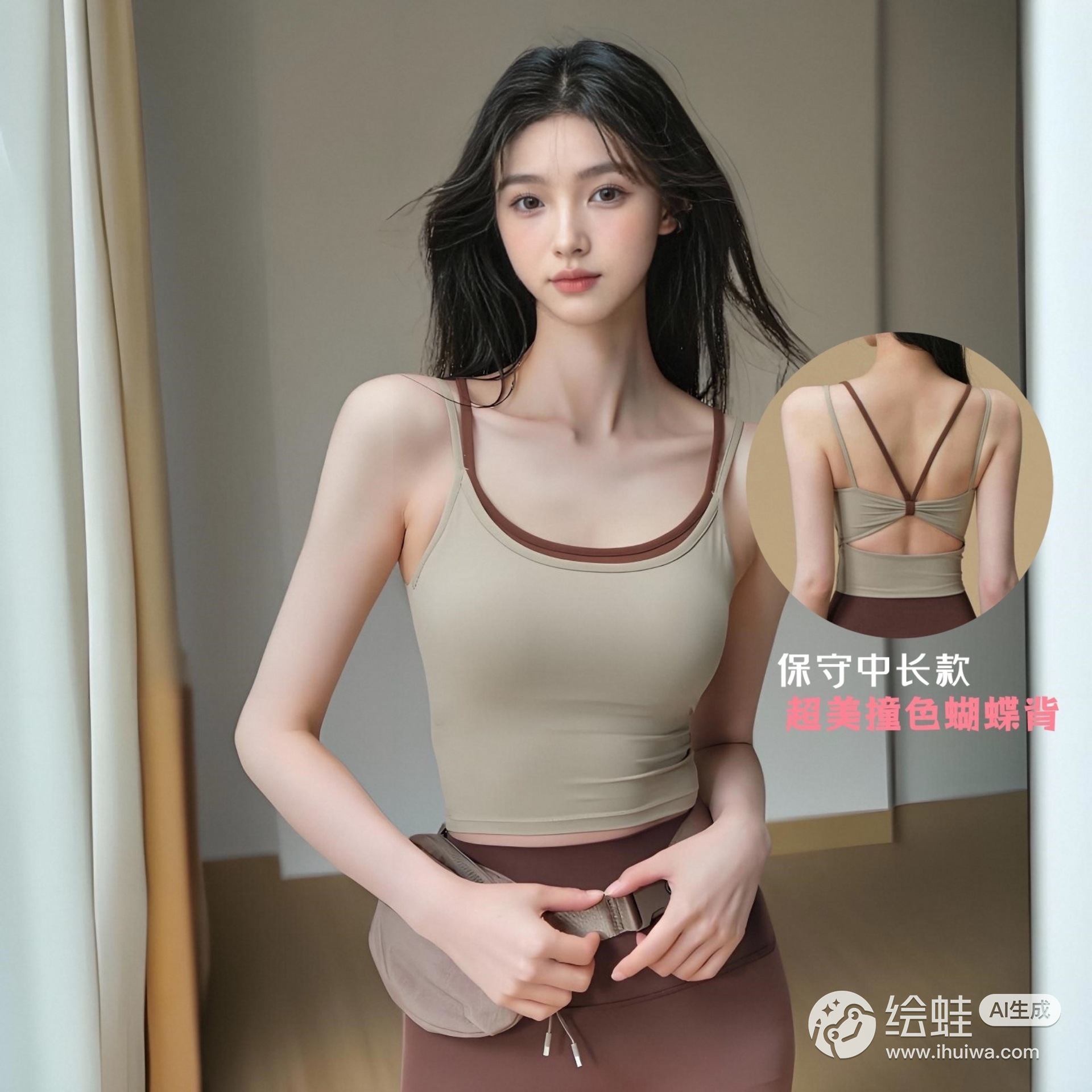 Contrast Color Shock-Proof Yoga Vest for Women's Outer Wear All-In-One Twist Knot Beautiful Back Fitness Bra Pilates Training Intimates