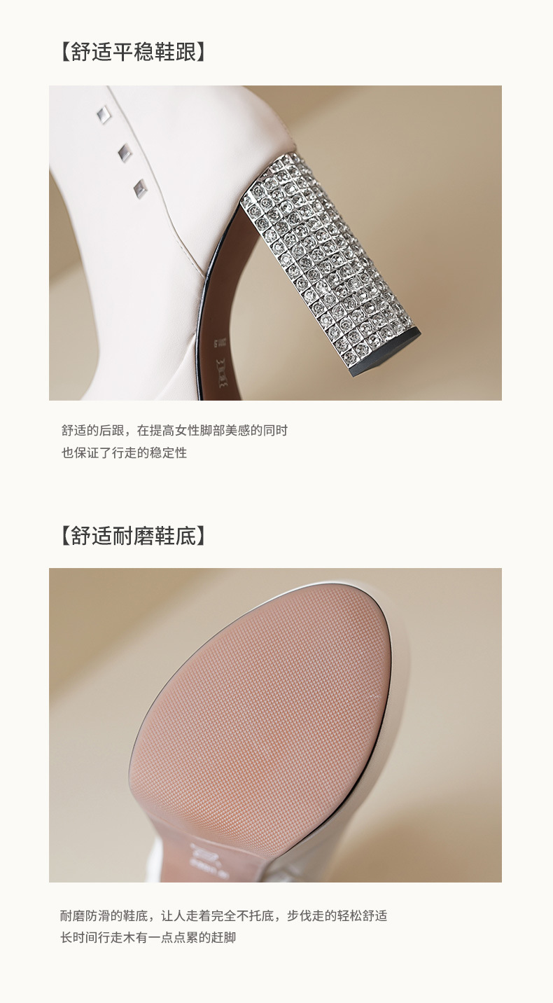 Boot nữ cổ thấp gót siêu cao 11 cm đế platform da bò đầu, đính đá pha lê — Lớp lót nhung đen chi tiết 10