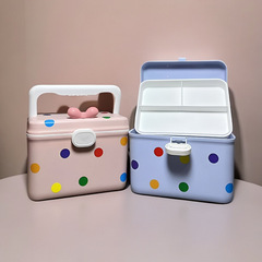 かわいい家庭用医薬箱医療保護多層救急箱薬品収納箱プラスチックドーパミン蝶結び小薬箱