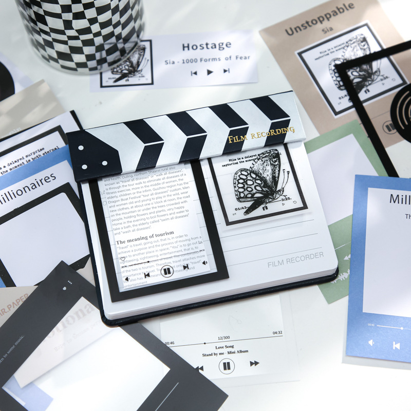 Material de papel memoria fragmento serie creativa retro artística Cámara hueco diario decoración papel base