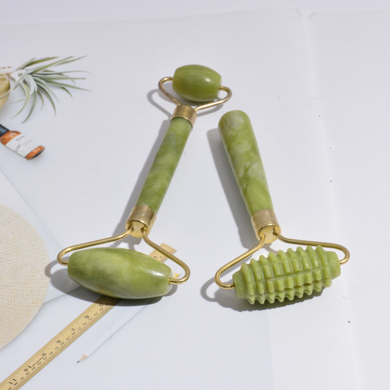 New Style Beauty Massage Jade Green 4-Piece Set Smooth Skin-Friendly Massage Roller Factory Wholesale