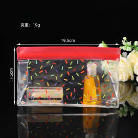 厂家定制彩色花点旅行户外便携洗漱袋半透明PVC大容量化妆收纳袋