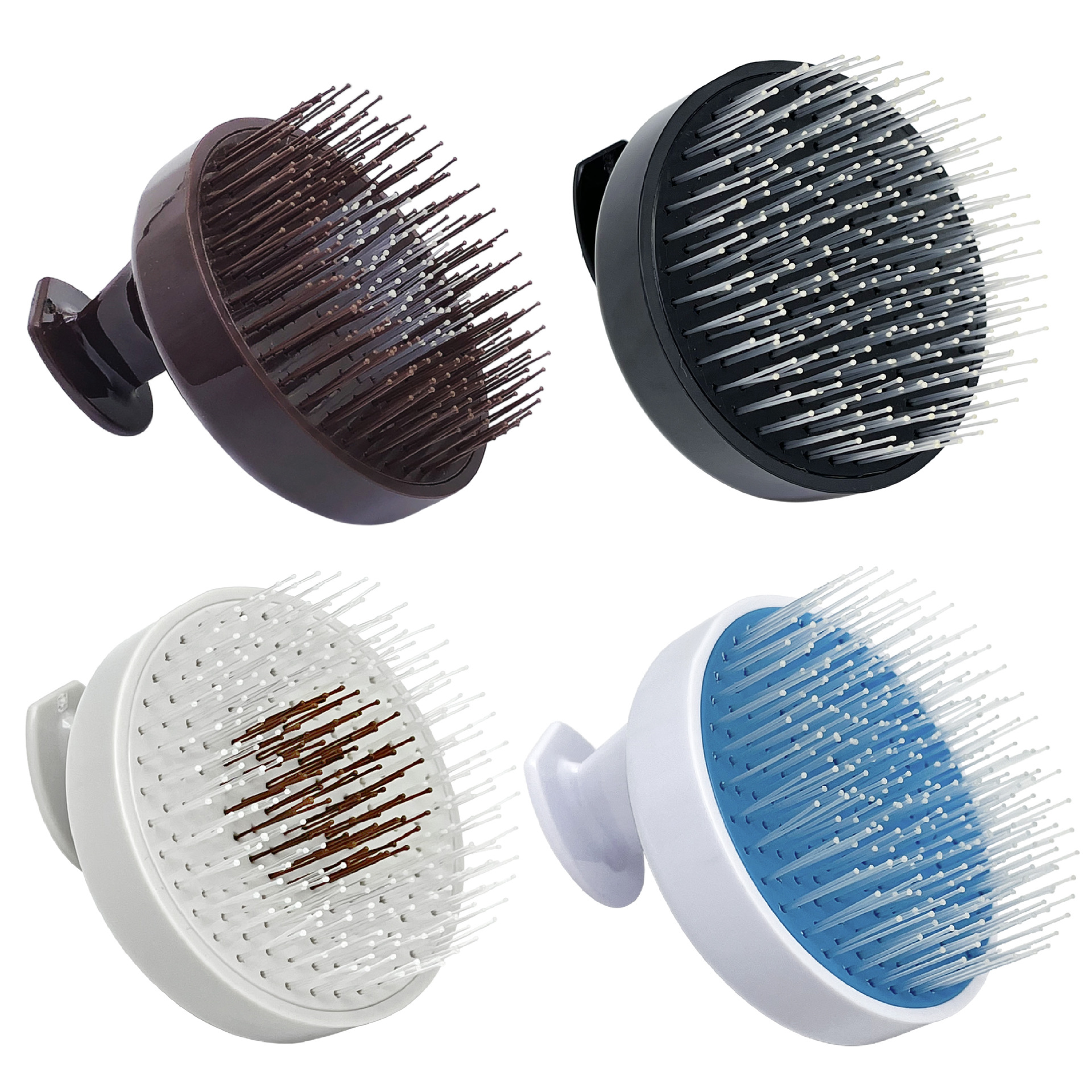 日式植毛头皮spa按摩梳 清洁头皮污垢洗发美发长短梳齿美发梳