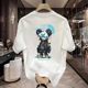 Summer Printed Men's Short-sleeved T-shirt Trendy Casual All-match Base Clothes Round Neck Student Sports Short-sleeved