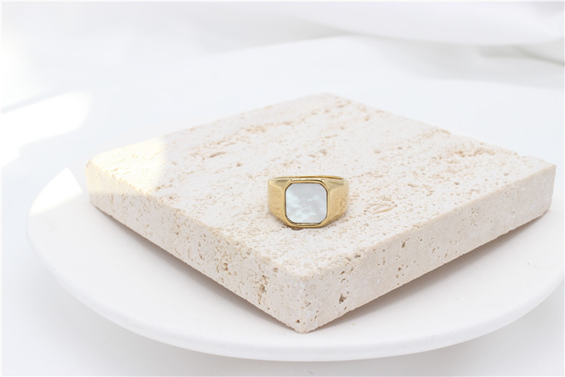 25g Weight Ion Plating (IP) Gold Plating Process 18K Gold Plated Plating Material Shell Inlay Material Rings Classification 13, 6 Ring Size 1 Piece Quantity Holiday, Daily Occasion 304 Stainless Steel Material Geometric Pattern Unisex Gender Simple Style Style Simple Style Geometric 304 Stainless Steel Shell 18K Gold Plated Unisex Rings 6