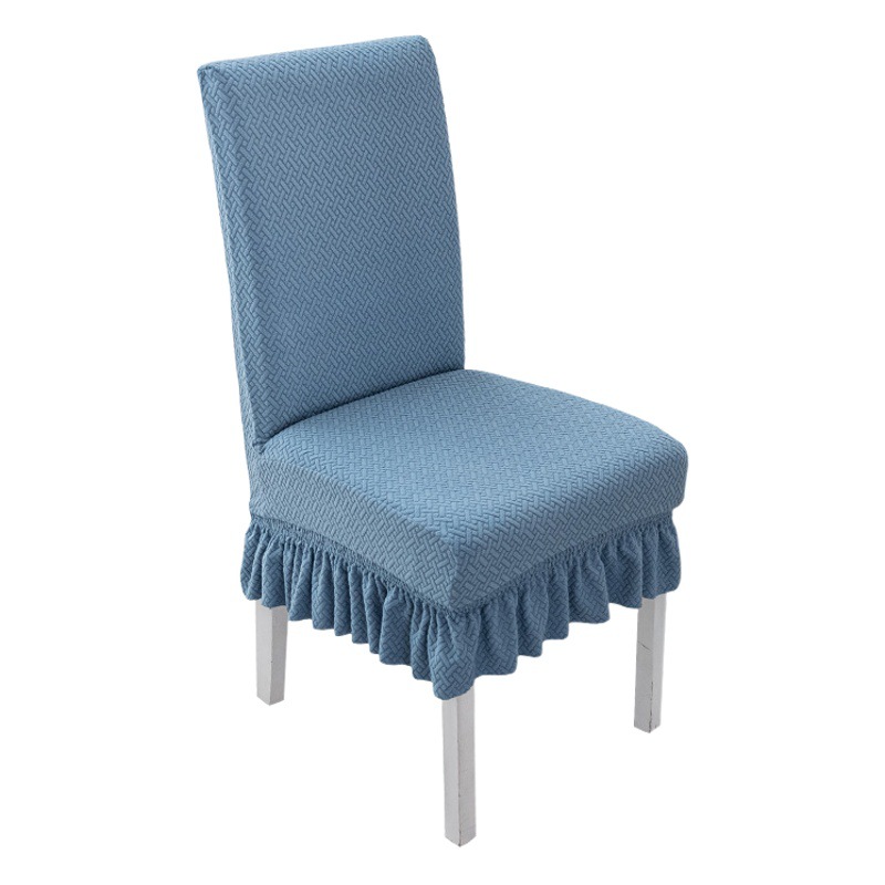 Jacquard transfronterizo polar de lana engrosada de una sola pieza estiramiento hotel restaurante silla cubierta anti-incrustante palillos cubierta de la silla cubierta