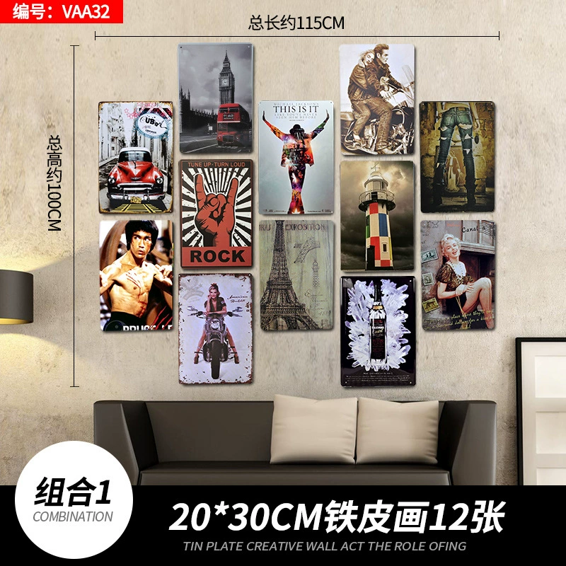 Retro creative wall pendant, decorations, American style