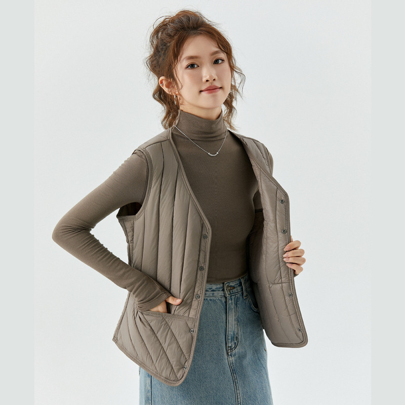 Women's autumn and winter short liner vest casual warm young practical pocket comfortable women's vest 8703 double-sided