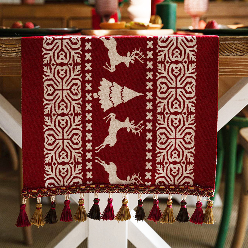 ✅ Christmas Decorations, Table Runner, Christmas Scene Setup, Luxurious and Beautiful Atmosphere, American-Style Coffee Table