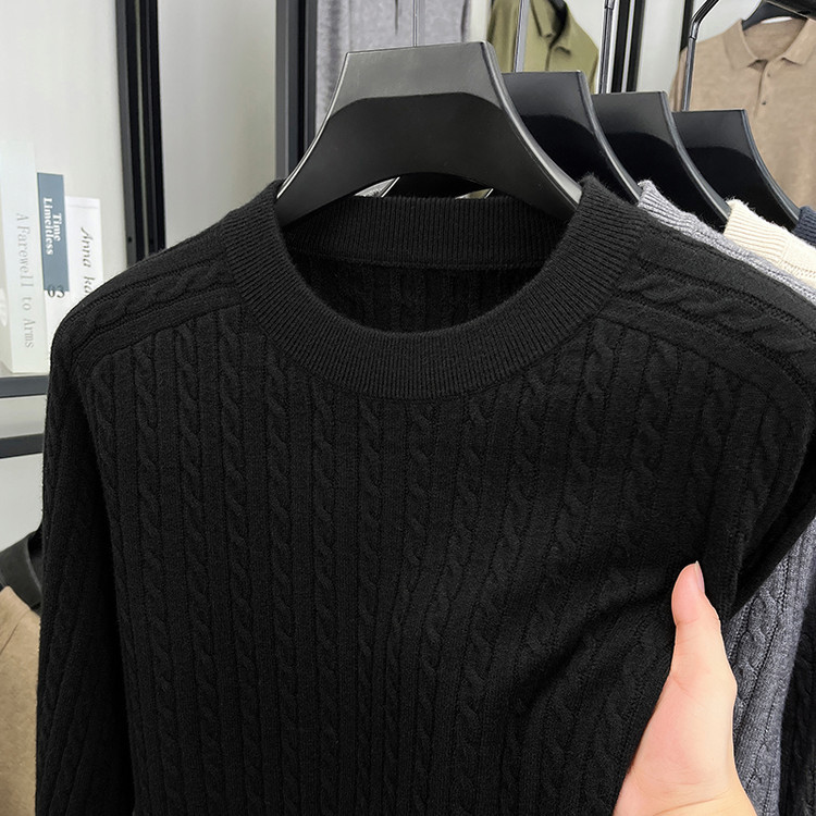 Hombre elástico otoño y invierno nuevo jersey de punto de manga larga abrigo otoño y invierno casual jersey casual de manga larga