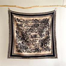 动物园围巾女秋冬2024新款流苏加长加厚气质百搭方巾保暖空调披肩