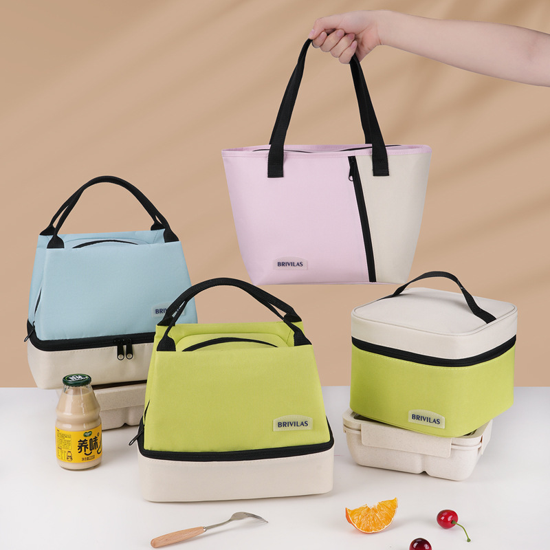 New Children's Cute Lunch Bag with Rice Portable Lunch Bag 3D Printing Cartoon Fresh-keeping Insulation Lunch Box Bag